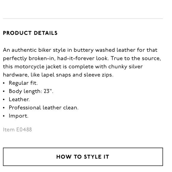 MADEWELL washed leather motorcycle jacket in black - S - Picture 5 of 8